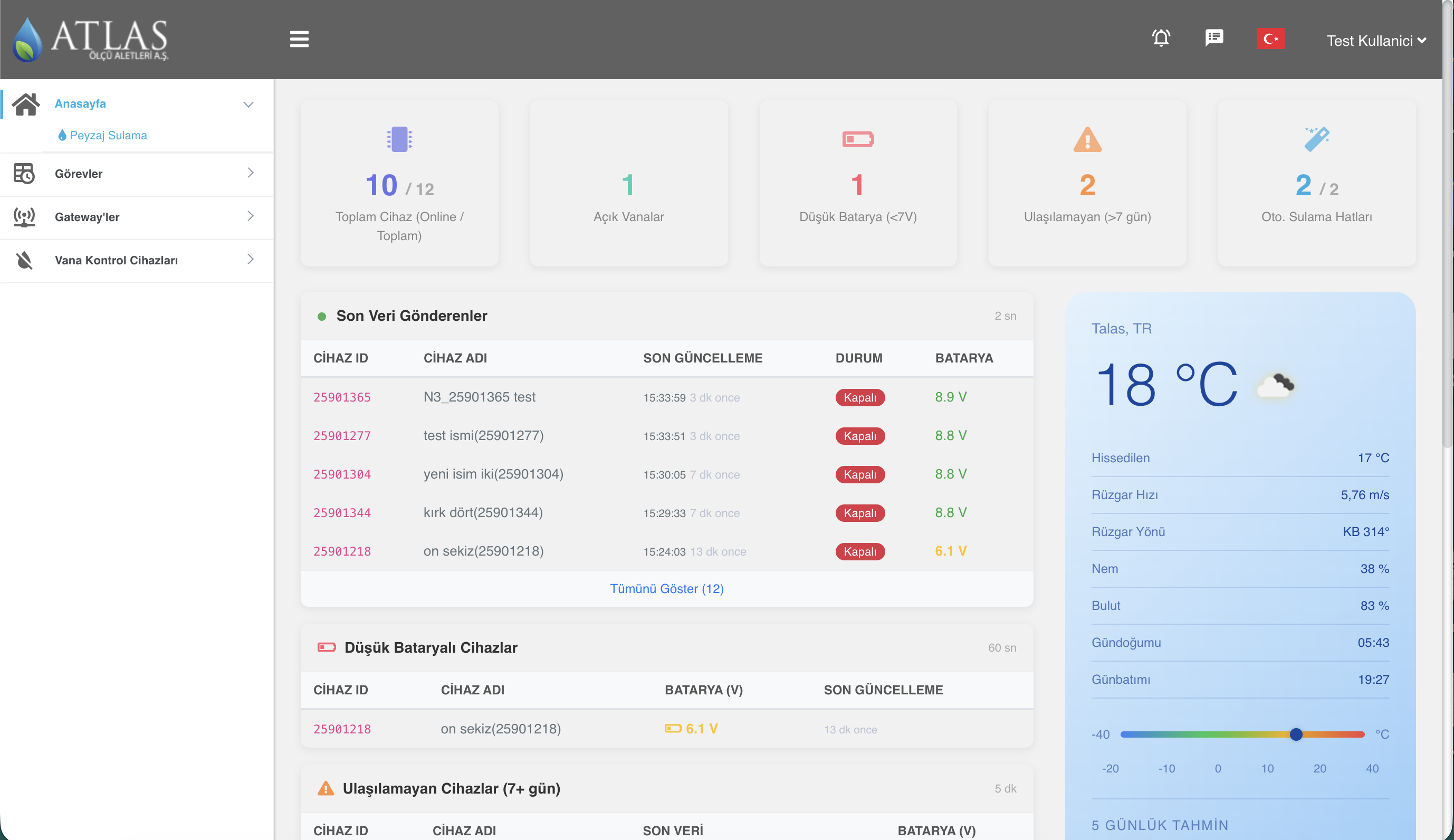 sulama.ai web yönetim paneli
